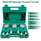 SINOCMP Hydraulic Pressure Test Kit, 3 Pressure Gauges 25Mpa/40Mpa/60Mpa 6 Test - Image 2