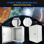 Outdoor Electrical Box, Steel Junction Box 20 x 16 x 8'', NEMA 4X Electrical - Image 4
