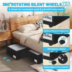Under Bed Storage with Wheels, Quick Assembly Underbed Shoe Storage Containers