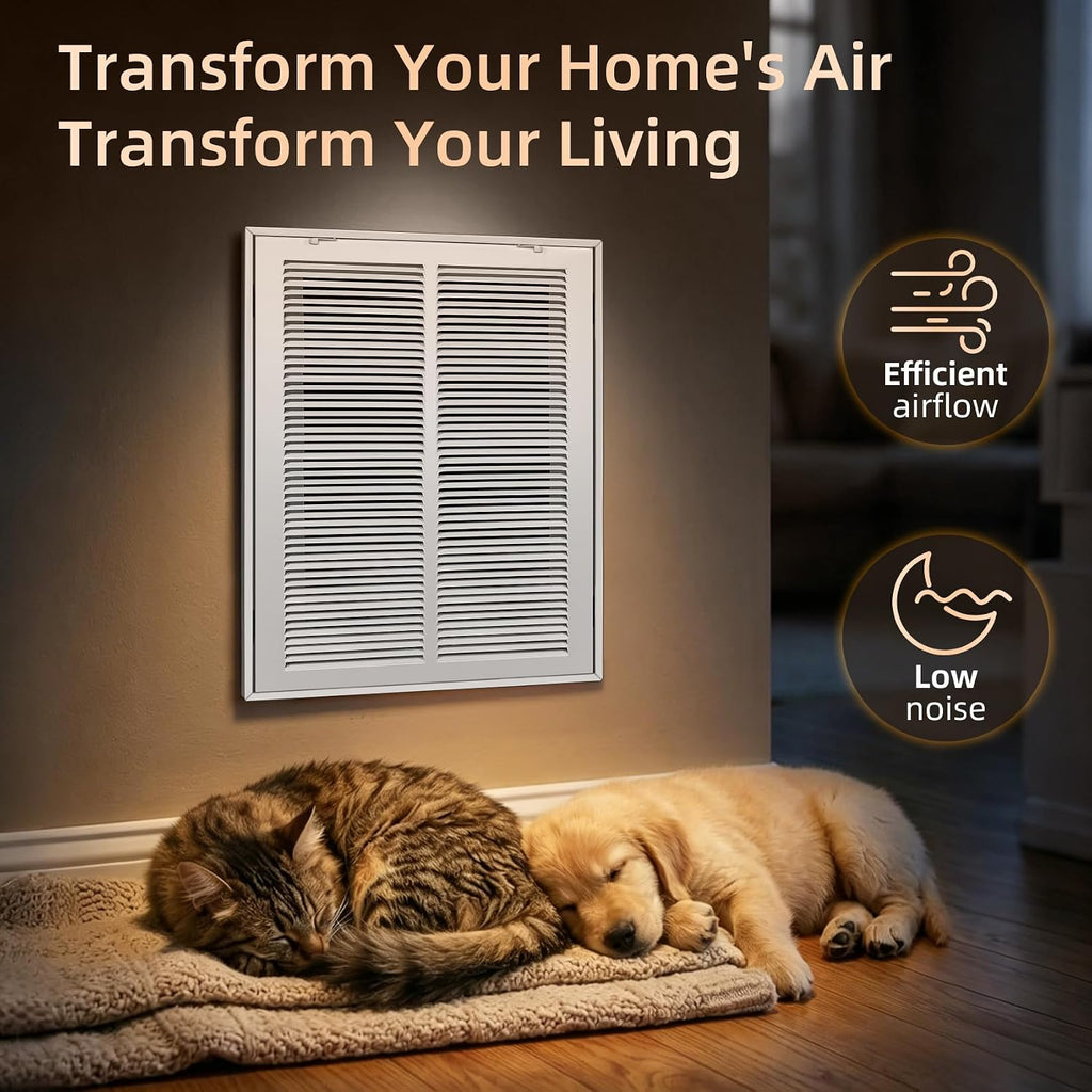 Return Air Filter Grille for 14x20 Ducts, Steel Air Vent Cover with