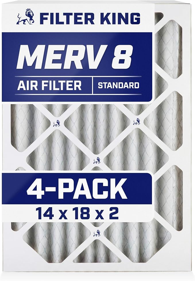 Filter King 14x18x2 Air Filter | 4-PACK | MERV 8 HVAC Pleated A/C Furnace by FilterKing