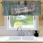 Gone Fishing Valances for Windows, Bronze Wood Grain Kitchen Valance Light - Image 6
