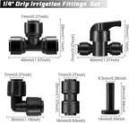 45 Pack Quick Connect 1/4" Drip Tubing Irrigation Fittings Kit Universal 1/4'' - Image 2
