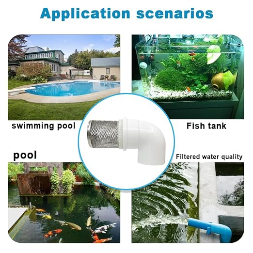 DN20 inch stainless steel filter cover connected to 90 degree elbow 3/4" PVC - Image 6