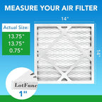 LotFancy 14x14x1 Air Filter MERV 8 4-Pack, Electrostatic Pleated Furnace & AC - Image 2