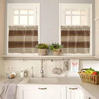 Retro Country Brown Wooden Board Window Valance Curtains, Farmhouse Gradient - Image 3