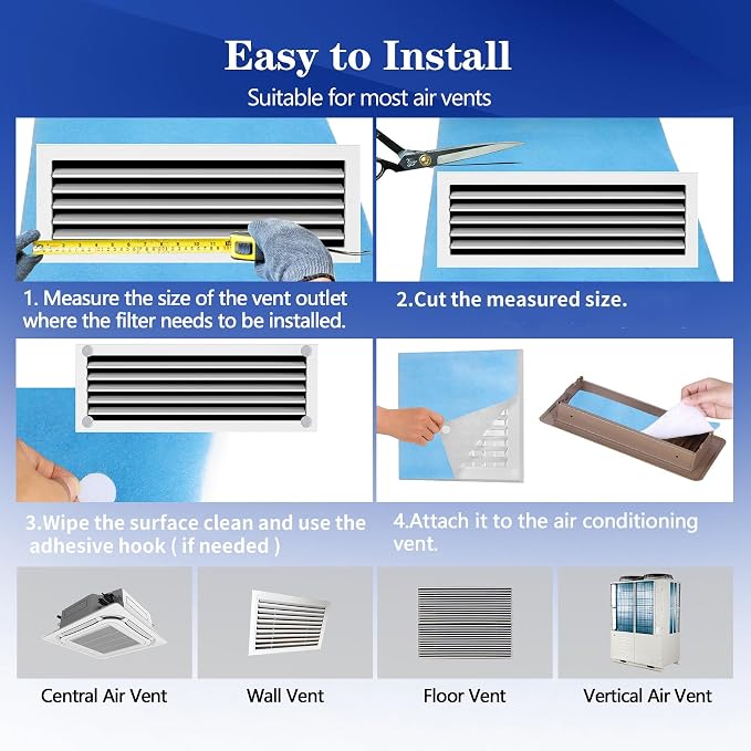 Air Vent Filters, MERV 8 Electrostatic Air Filter Roll, Rv Ac Vent, - Image 5