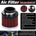PTNHZ Universal Red Neck 1.5" 38mm Car High Flow Cold Air Intake Air Filter - Image 2