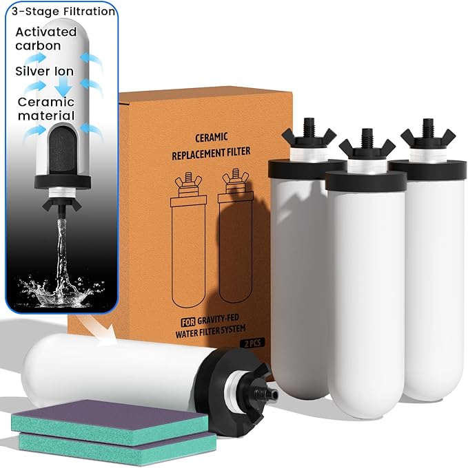 8.46-Inch 3-stage filtration Ceramic Purification Elements NSF/ANSI 42&372 by Joypur