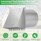 6 Inch Hooded Wall Vent with Screen and Damper, 6 Inch Exhaust Vent Cover Cap - Image 5