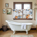 Fall Blue Maple Kitchen Tier Curtains 24 Inch Long 2 Panel Set, Rod Pocket Cafe - Image 5