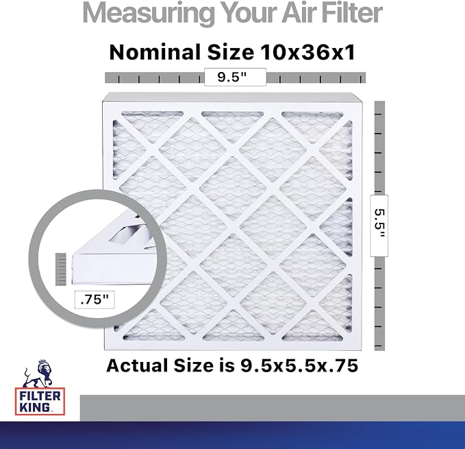 Filter King 10x36x1 Air Filter | 4-PACK | Carbon MERV 8 HVAC Pleated A/C - Image 2