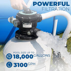 XtremepowerUS 3, 100GPH Swimming Pool 16" Sand Filter 3/4 HP Pool Pump w/ Timer - Image 2