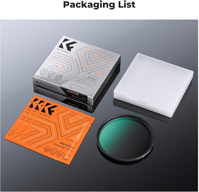 K&F CONCEPT 55mm Black Diffusion 1/4 Filter Mist Cinematic Effect Filter - Image 7