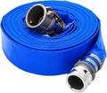 DAVCO 3" ID × 50 ft Pool Backwash Hose, Heavy Duty Reinforced Blue PVC Lay Flat by DAVCO