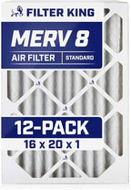 Filter King 16x20x1 Air Filter | 12-PACK | MERV 8 HVAC Pleated A/C Furnace by FilterKing