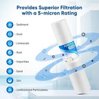 PUREPLUS 5 Micron 20" x 4.5" Whole House Sediment Home Water Filter Replacement - Image 3