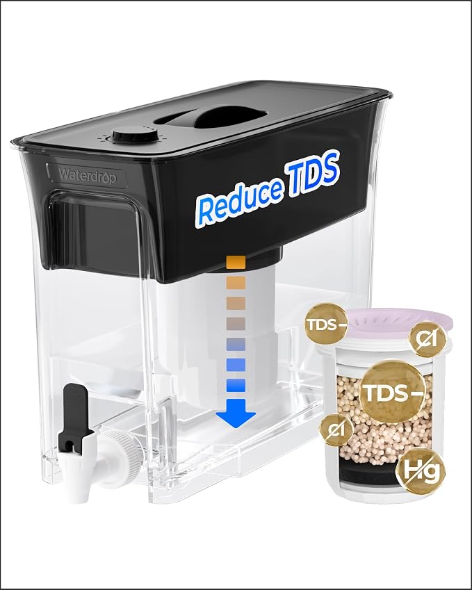 Waterdrop TDS Reduction Water Filter Pitcher, 6-Stage Advanced Filtration by Waterdrop