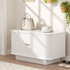 Fluted Entryway Bench with Shoe Storage, Mud Room Benches with Seat,