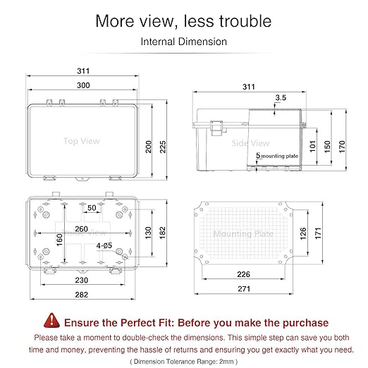 QILIPSU Waterproof Junction Box IP67 Outdoor Plastic Electrical Project - Image 6