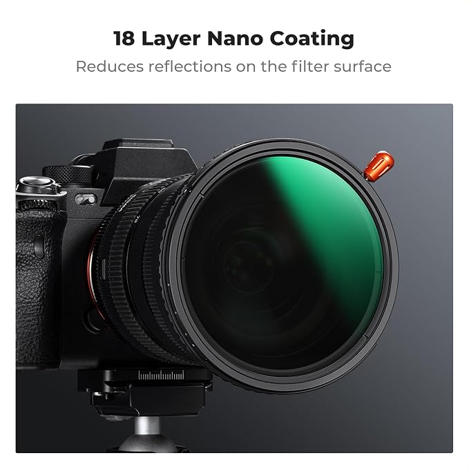 K&F CONCEPT 77mm Black Diffusion Mist Effect 1/4 & Variable ND2-32 & Circular - Image 6