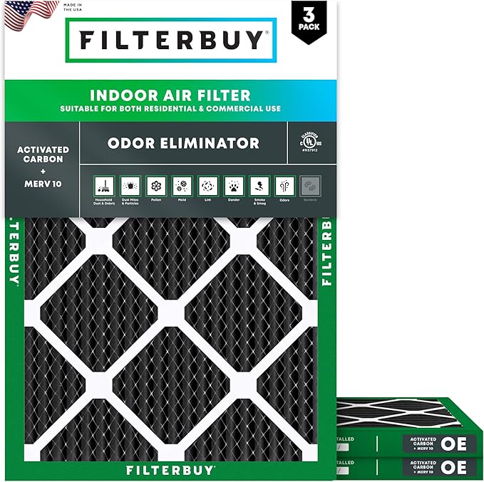 Filterbuy 20x21.5x1 Air Filter MERV 10 Odor & Allergy Defense by Filterbuy
