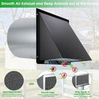 8 inch Hooded Wall Vent with Screen and Damper, Wall Vent Cover Exhaust Vent - Image 3