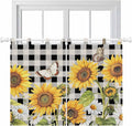 Sunflowers Kitchen Curtains 45 Inch Length, Short Cafe Window Curtains Tab Top by Unknown