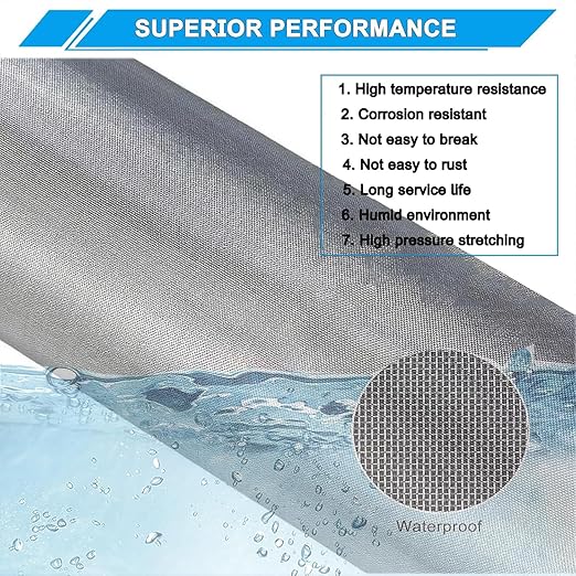 Stainless Steel Mesh Screen 8Mesh 304, 15.7" x 147" Metal Mesh Screen, Rust - Image 6