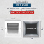 Fits 6x6 Duct Opening | Steel Return Air Grille by Handua | Vent Cover Grill - Image 3