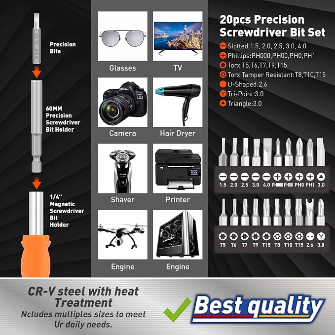 Amartisan 258-Piece Ultimate Screwdriver Bit Set, Chrome Vanadium Steel Driver - Image 6