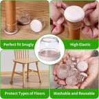 24 Pcs Chair Leg Protectors for Hardwood Floors, Silicone Felt Furniture Leg - Image 8