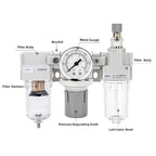 NANPU 1/4" NPT Air Filter, Regulator & Lubricator Combo - Image 2