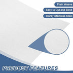 uxcell 2Pcs 50 Mesh 39" x 12" Woven Wire Mesh, 304 Stainless Steel Air Vent - Image 3