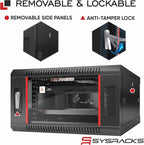 Sysracks 6U Wall Mount Server Rack Cabinet, 19” Locking Network Rack, 24” Deep - Image 5