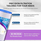 PUREPLUS 50 Micron 10" x 4.5" Whole House Pleated Sediment Filter - Image 3