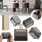24PCS Rectangular Chair Leg Floor Protectors, Furniture Sliders, Non-Slip Felt