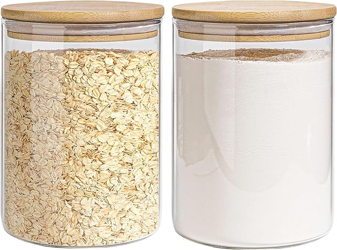 Glass Storage Jars Set Elegant Containers by EQEYBRAND