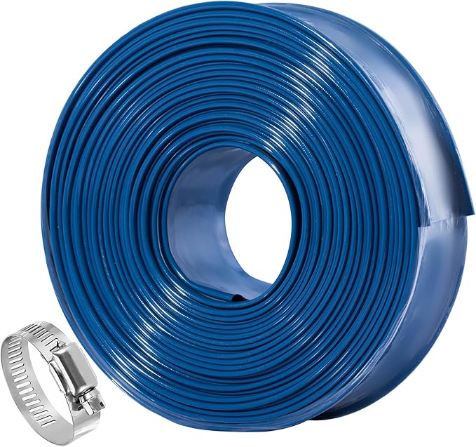 Pool Backwash Hose 1 1/2 inch × 50 ft Thicken Blue Water Discharge Pipe Lay by ZY-hosetube
