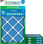 Filterbuy 8x20x1 Air Filter MERV 13 Optimal Smoke & Allergy Defense, by Filterbuy