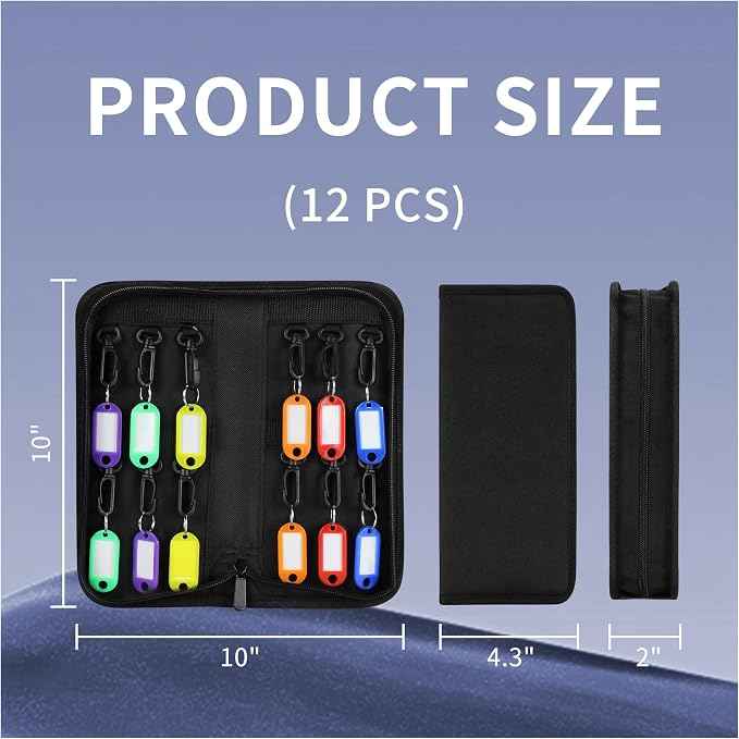 Portable Zippered Key Organizer, Waterproof Key Case