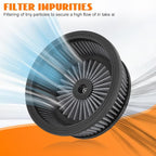 High Flow Air Cleaner Intake Filter System Kit Air Filters Cover - Image 5