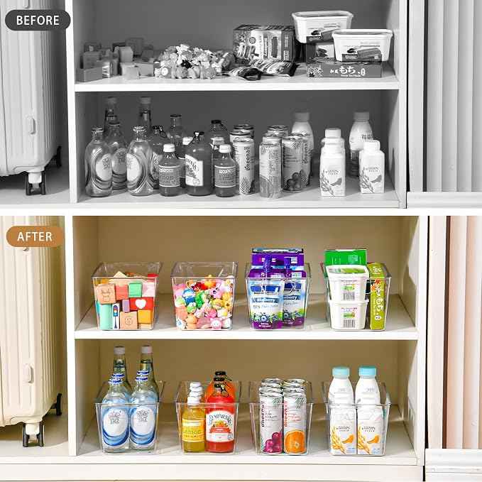12 Pack Middle Organizers and Storage, Pantry Organization and Storage Bins