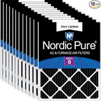 Nordic Pure 18x24x1 Pure Carbon Pleated Odor Reduction Furnace Air Filters 12 by NordicPure