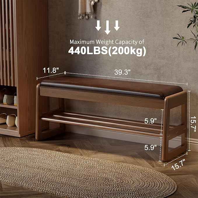 AQIMUELE Shoe Rack Bench, 2 Tiers Shoe Bench