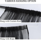 10 x 10 Outdoor Black Tulle Backdrop Curtains Waterproof Voile Sheer Screen - Image 4