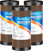 PUREPLUS 5 Micron 10" x 4.5" Whole House Coconut Shell Activated Carbon and KDF by PUREPLUS