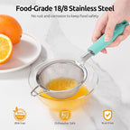 U-Taste Small Fine Mesh Strainer: 18/8 Stainless Steel 3.35in 30 Mesh Kitchen - Image 2