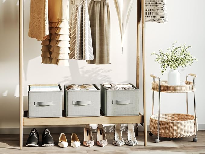 3 Pack Fabric Storage Bins for Shelves | 11.5x8.75x6.5in Closet Storage Baskets - Image 8