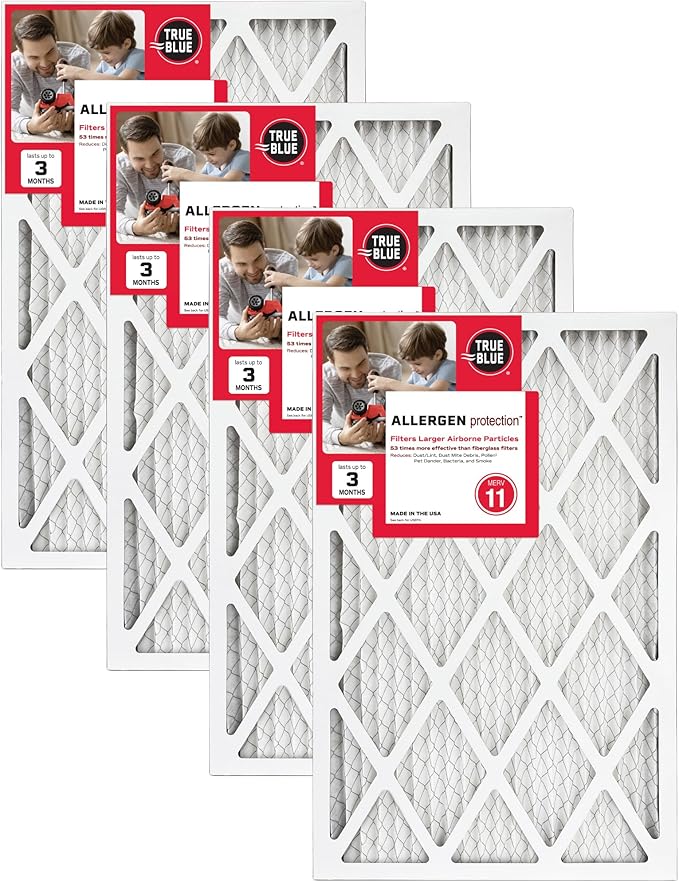 True Blue 20x30x1 MERV 11 Allergen Air Filter Electrostatic Pleated HVAC AC by TRUEBLUE